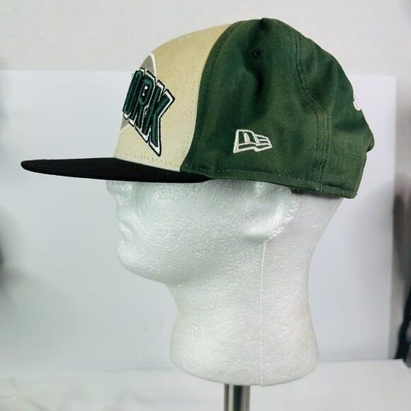 New Era Mens Ivory Green 9Fifty NFL Jets Adjustable Strap Snapback Hat - Picture 3 of 8